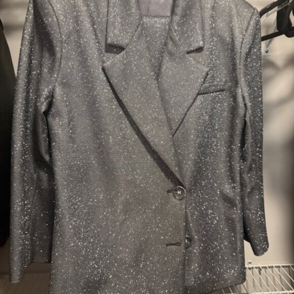 SLA the Label Silver/Pewter Sparkle Pants/Blazer Set - Picture 3 of 9